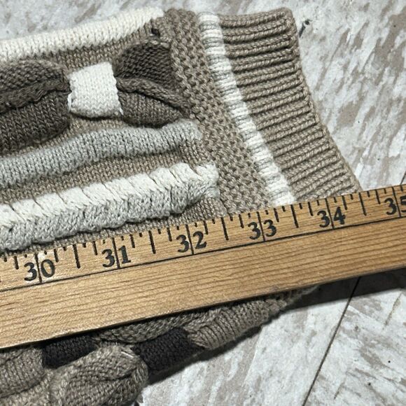 Vintage LaVane 3D Knit Sweater Beige Brown Coogi Style USA Made Size L - Picture 7 of 7